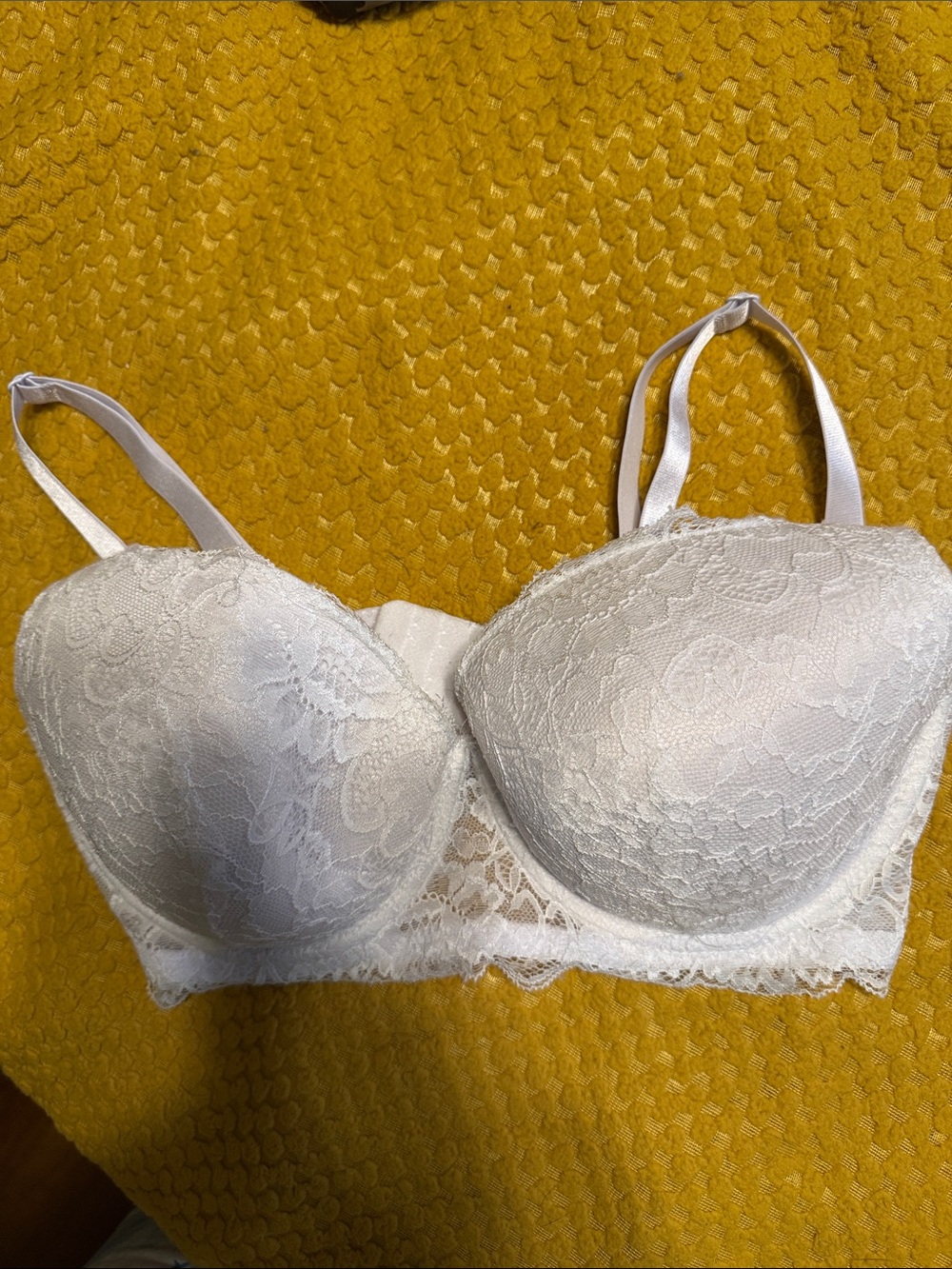 Women’s  Push-Up Bra - White Lace Sz 36D underwire by Bluxe